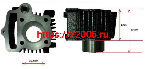 Цилиндро-поршневая группа 139FMB 4Т d-52.4мм 110cc TMMP