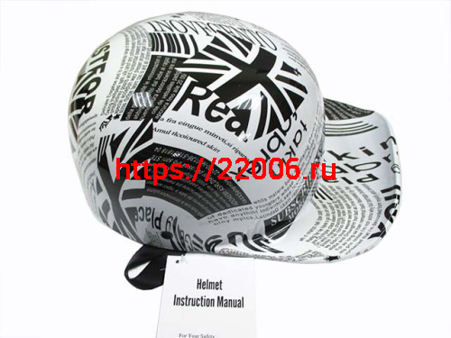 Мотошлем кепка белый (с рисунком) (L) Мотошлем кепка белый (с рисунком) (L)