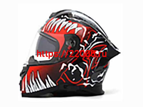 Мотошлем VIRTUE MD-820 закрытый с визором черный с рисунком VENOM (S)