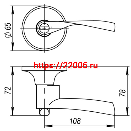 Ручка Ajax (Аякс) защелка DK610 PB-ET (6010 PB-E) (кл./фик.) золото фото 4 Ручка Ajax (Аякс) защелка DK610 PB-ET (6010 PB-E) (кл./фик.) золото фото 4