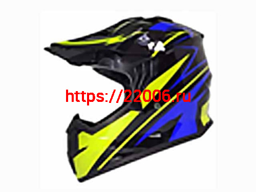 Мотошлем VIRTUE MD-911 Детский Кросс черно-салатово-синий (L)