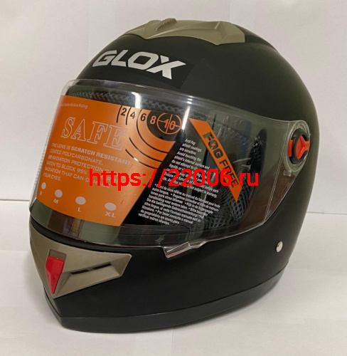 Мотошлем закрытый GLOX-999 (L) черный матовый Мотошлем закрытый GLOX-999 (L) черный матовый