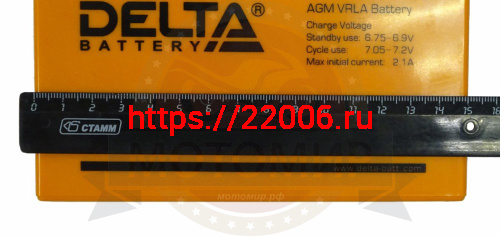 Аккумулятор 6В 7 А/ч, кислотный AGM ( Delta DTM 607) для электро машинок (151*34*100) (НАБОР) фото 4 Аккумулятор 6В 7 А/ч, кислотный AGM ( Delta DTM 607) для электро машинок (151*34*100) (НАБОР) фото 4