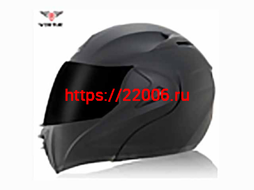 Мотошлем VIRTUE MD-808 трансформер с визором черный матовый с темным стеклом (M) Мотошлем VIRTUE MD-808 трансформер с визором черный матовый с темным стеклом (M)